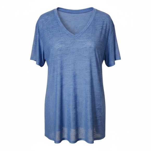 Blue V-Neck Women's Top - Picture 1 of 3